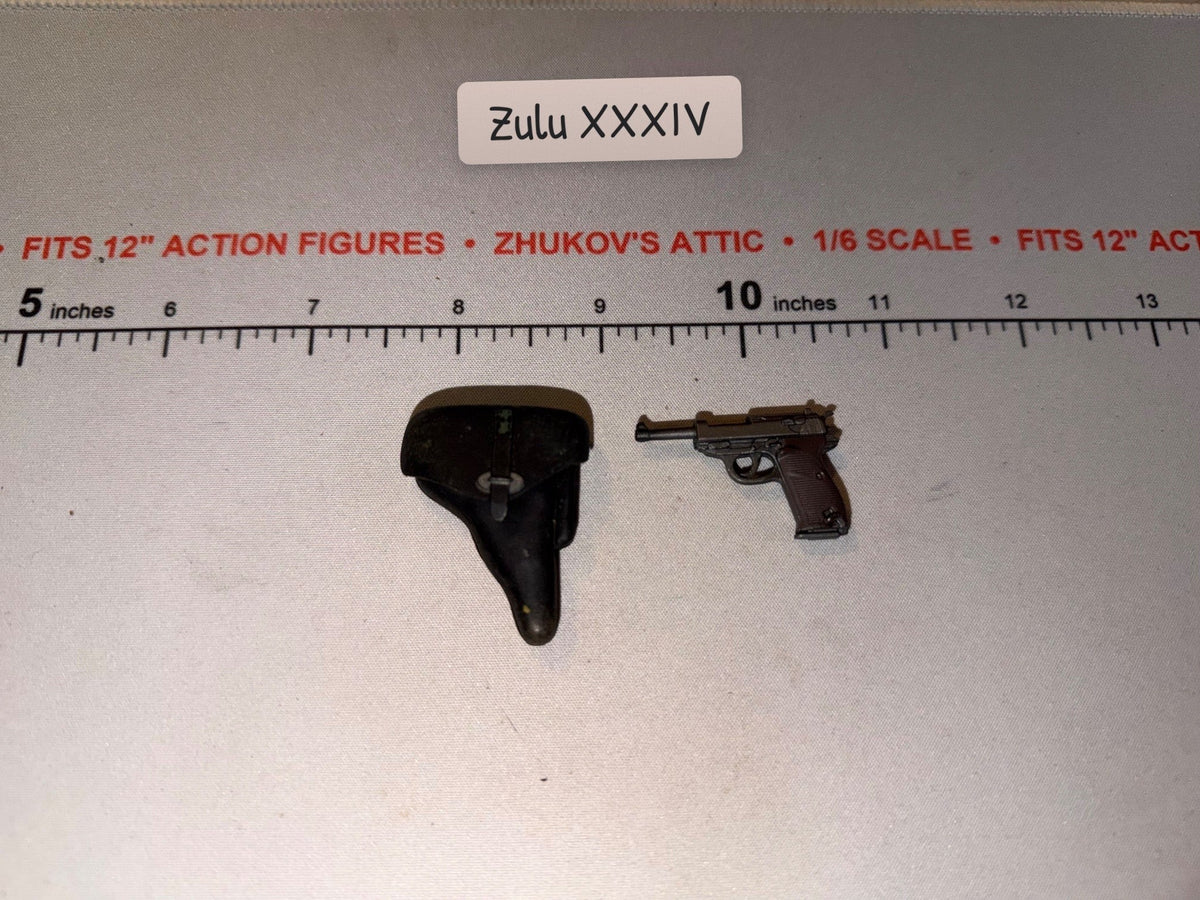 1/6 Scale WWII German Walther P38 Pistol and Holster Set