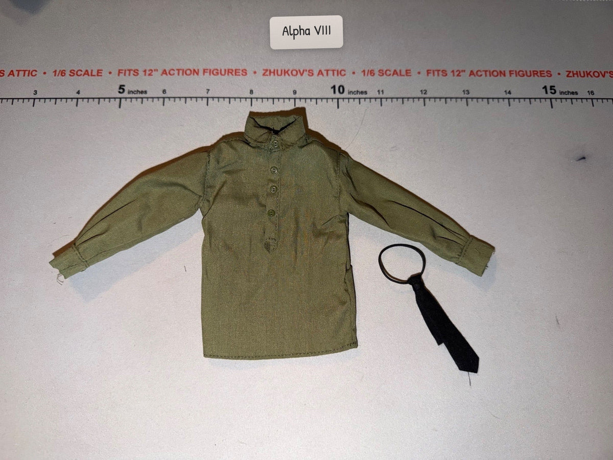 1/6 Scale WWII German Green Shirt and Tie Set