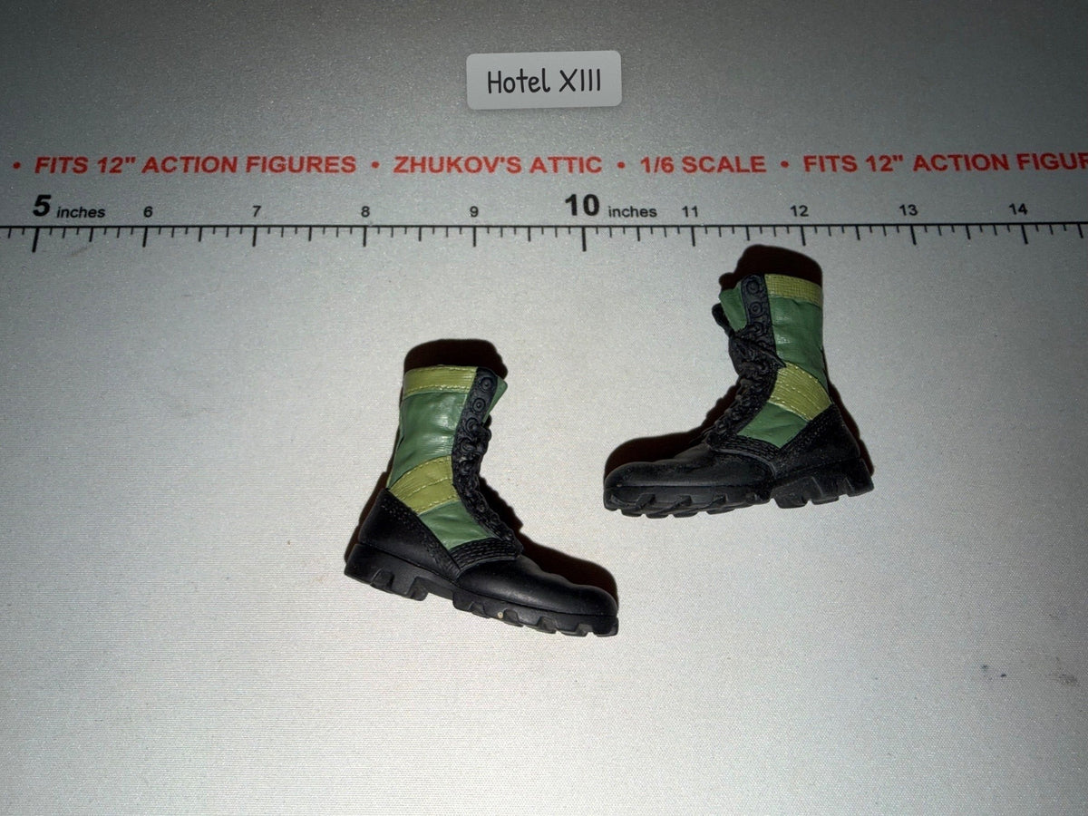 1/6 Scale Vietnam Jungle Boots Green and Black