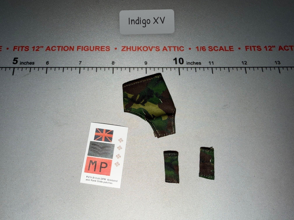 1/6 Scale Modern Era British DPM Military Police Armband and Rank Slide Set