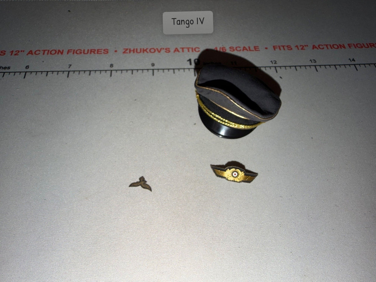1/6 Scale WWII German Luftwaffe Officer Peaked Cap with Insignia Set - DID