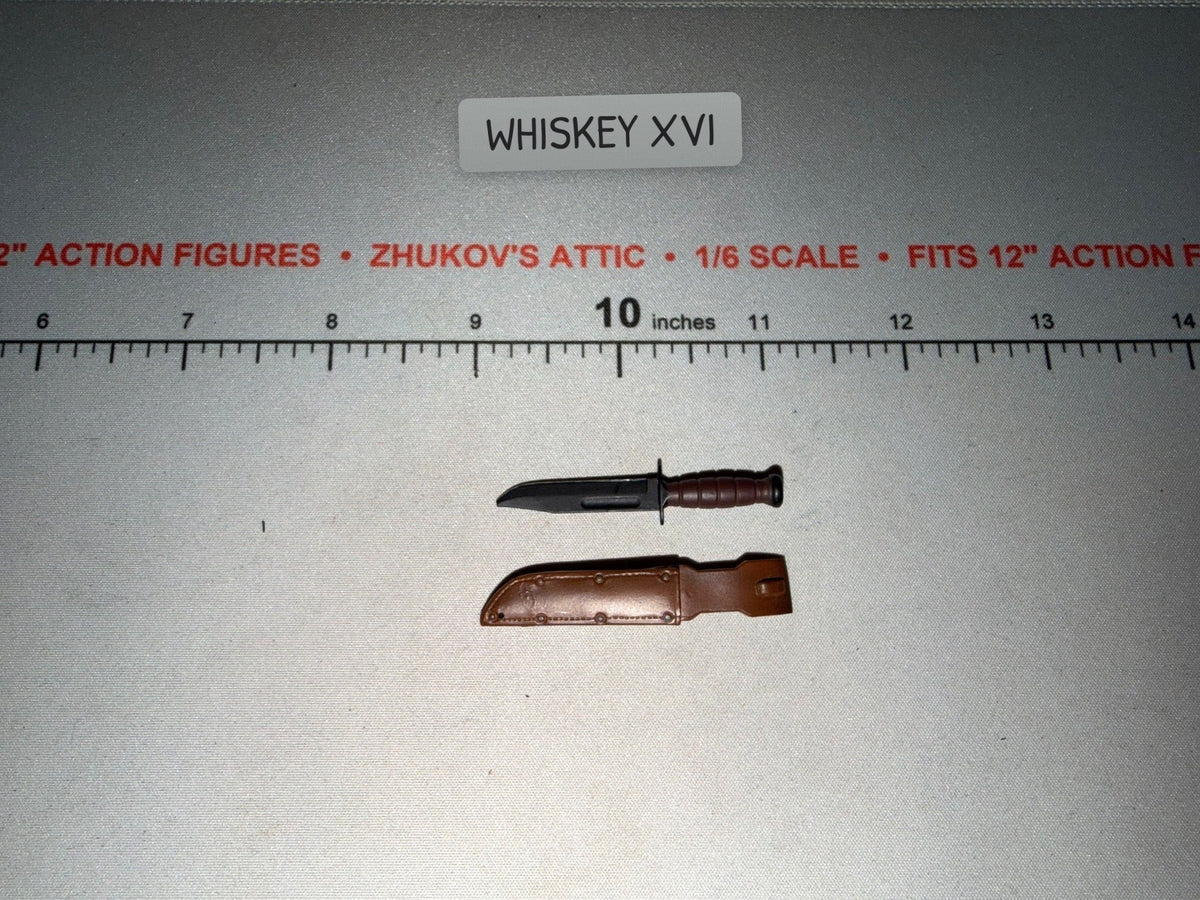 1/6 Scale WWII US USMC Ka-bar Knife with Scabbard
