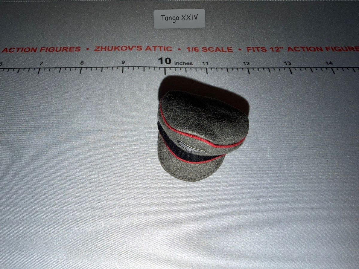 1/6 Scale WWII German Officer Crusher Cap with Red Piping - Dragon
