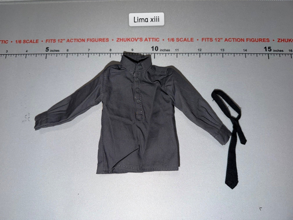 1/6 Scale WWII German Grey Dress Shirt with Black Tie