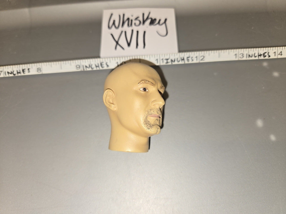 1/6 Scale Bald Male Head Sculpt with Goatee - Dragon