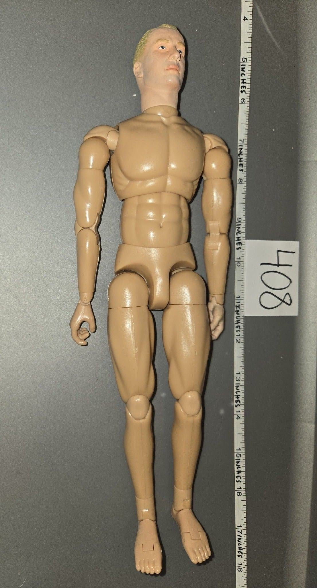 1/6 Scale Nude Male Action Figure Body with Blonde Head Sculpt - Dragon