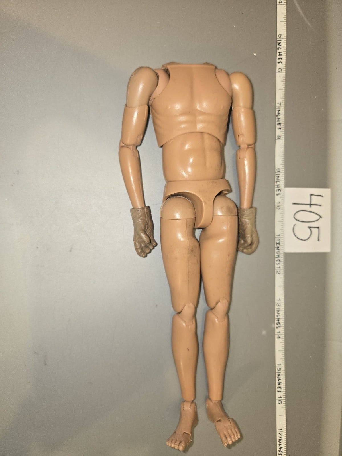 1/6 Scale Nude Male Action Figure Body with Gloved Hands - DID