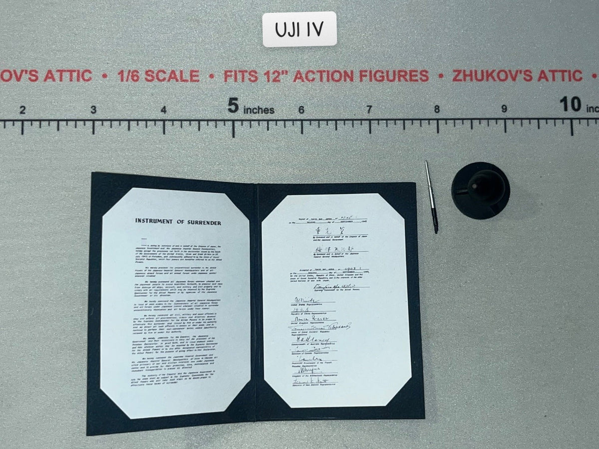 1/6 Scale WWII US Japanese Instrument of Surrender Document Folder with Pen and Inkwell - General MacAthur ujindou