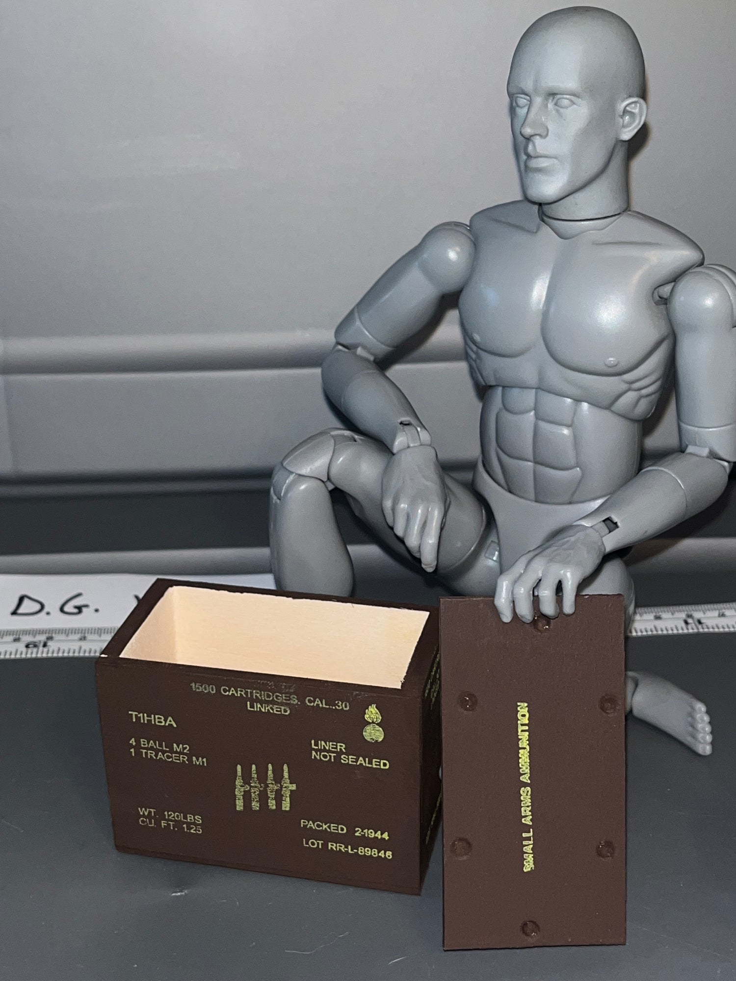 1/6 Scale WWII US .30 Caliber Ammunition Crate 103573