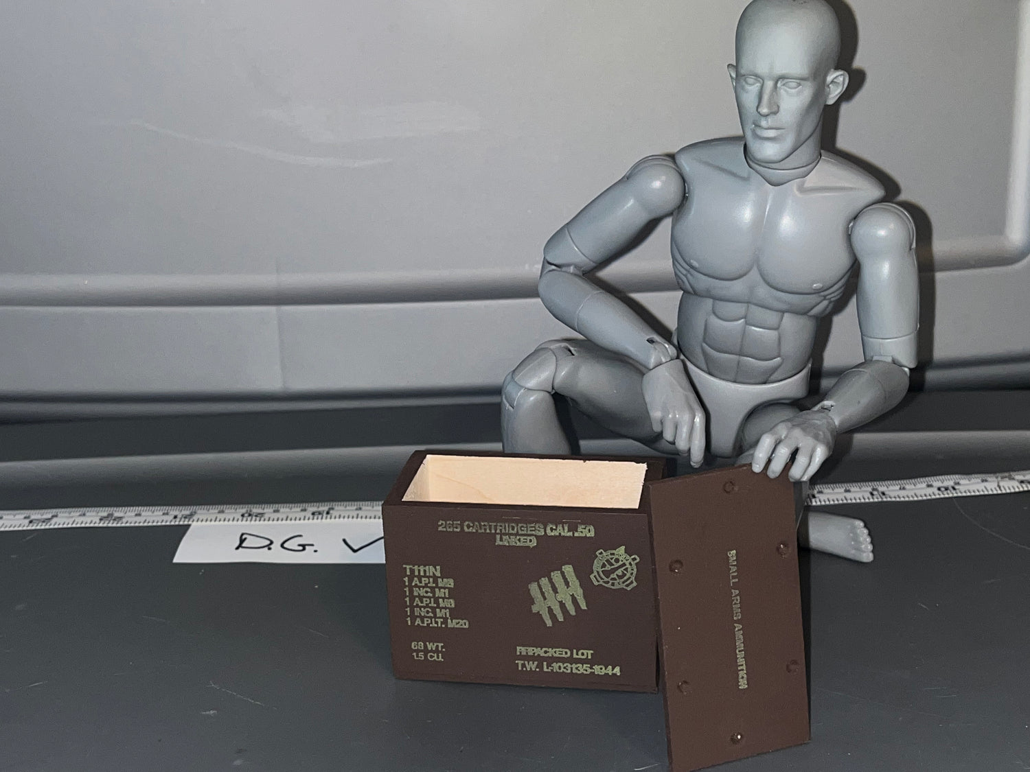 1/6 Scale WWII US .50 Caliber Ammunition Crate 103574