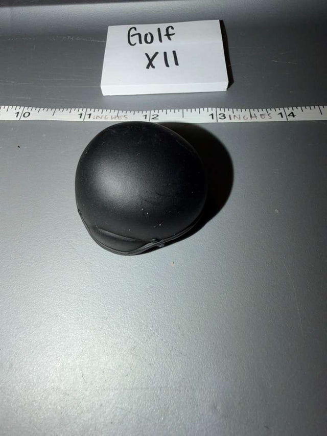 1/6 Scale Modern Police Black Ballistic Helmet - Golf XII