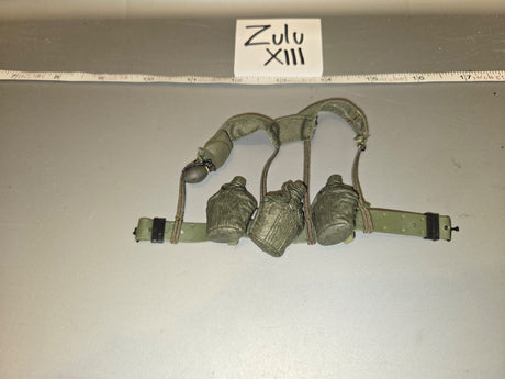 1/6 Scale Vietnam Era US Web Gear Set with Canteens and Suspenders - Zulu XIII