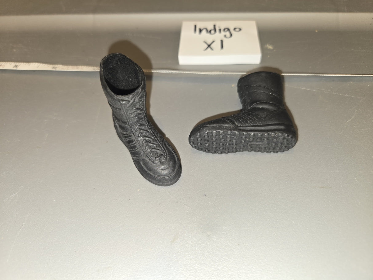 1/6 Scale Modern Era Black Combat Boots - Indigo XI