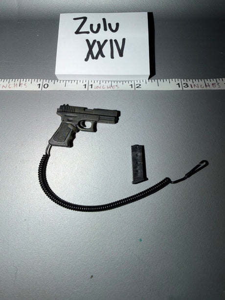 1/6 Scale Modern Era Glock Pistol with Magazine and Retention Lanyard