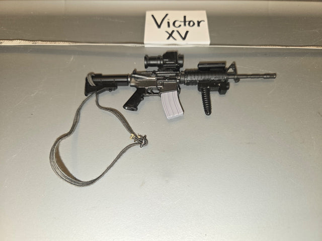 1/6 Scale Modern Era US M4A1 Carbine with Optic, Vertical Foregrip, and Sling - Victor XV