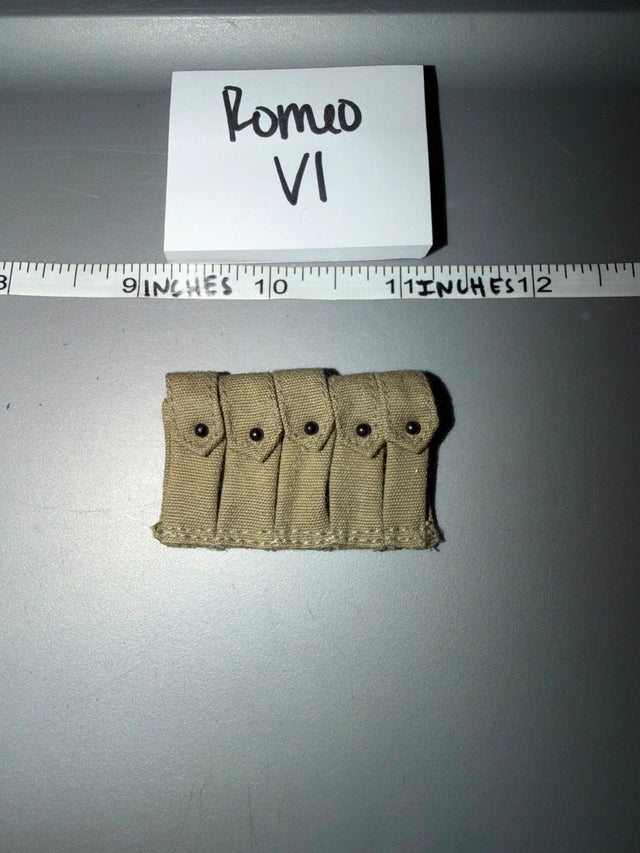 1/6 Scale WWII US Thompson SMG Five Cell Magazine Pouch - Romeo VI