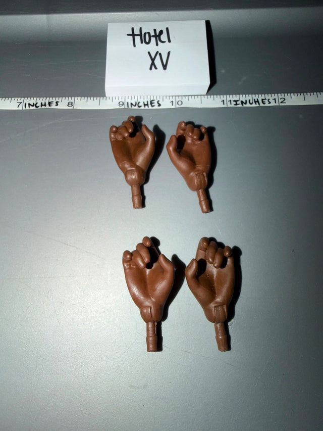 1/6 Scale Dark Skin Tone Pistol Grip Hands - Hotel XV