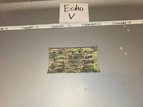1/6 Scale Modern Era US Army OCP Multicam Name Tape and Rank Insignia Sheet - Echo V