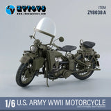 1/6 Scale ZY8038A - ZYTOYS - 1/6 WWII US Army Motorcycle Model - NIB ZYTOYS