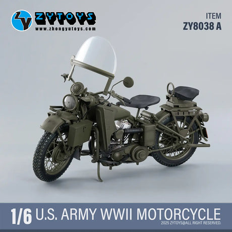 1/6 Scale ZY8038A - ZYTOYS - 1/6 WWII US Army Motorcycle Model - NIB ZYTOYS