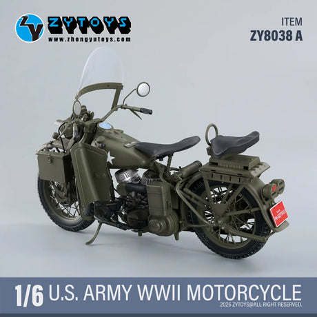 1/6 Scale ZY8038A - ZYTOYS - 1/6 WWII US Army Motorcycle Model - NIB ZYTOYS