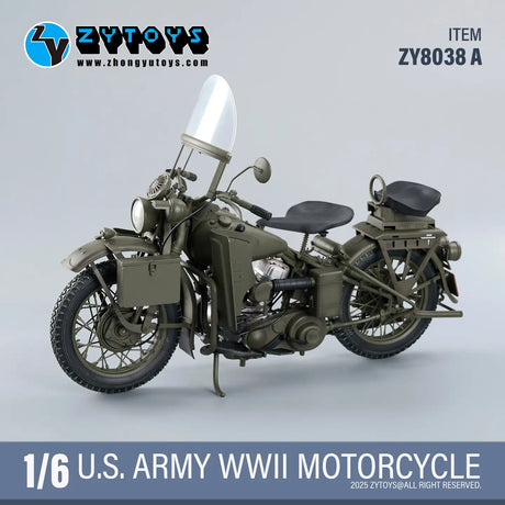 1/6 Scale ZY8038A - ZYTOYS - 1/6 WWII US Army Motorcycle Model - NIB ZYTOYS