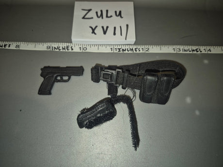 1/6 Scale Modern Era Pistol and Holster Belt Set - Zulu XVII
