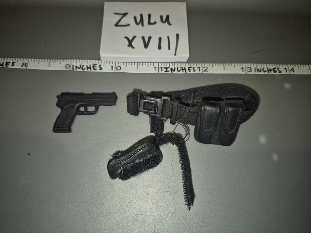 1/6 Scale Modern Era Pistol and Holster Belt Set - Zulu XVII