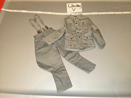 1/6 Scale WWII German Feldgrau Uniform Set with Suspenders - Whiskey V