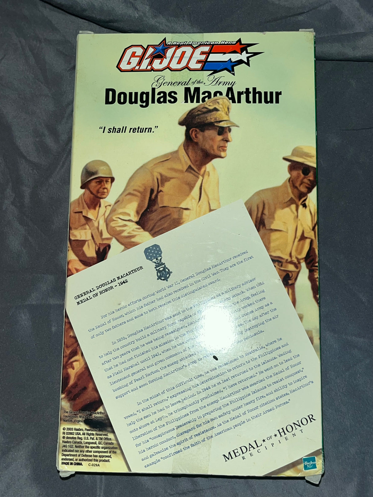 1/6 Scale WWII US General McArthur Medal of Honor Figure - GI Joe - NIB