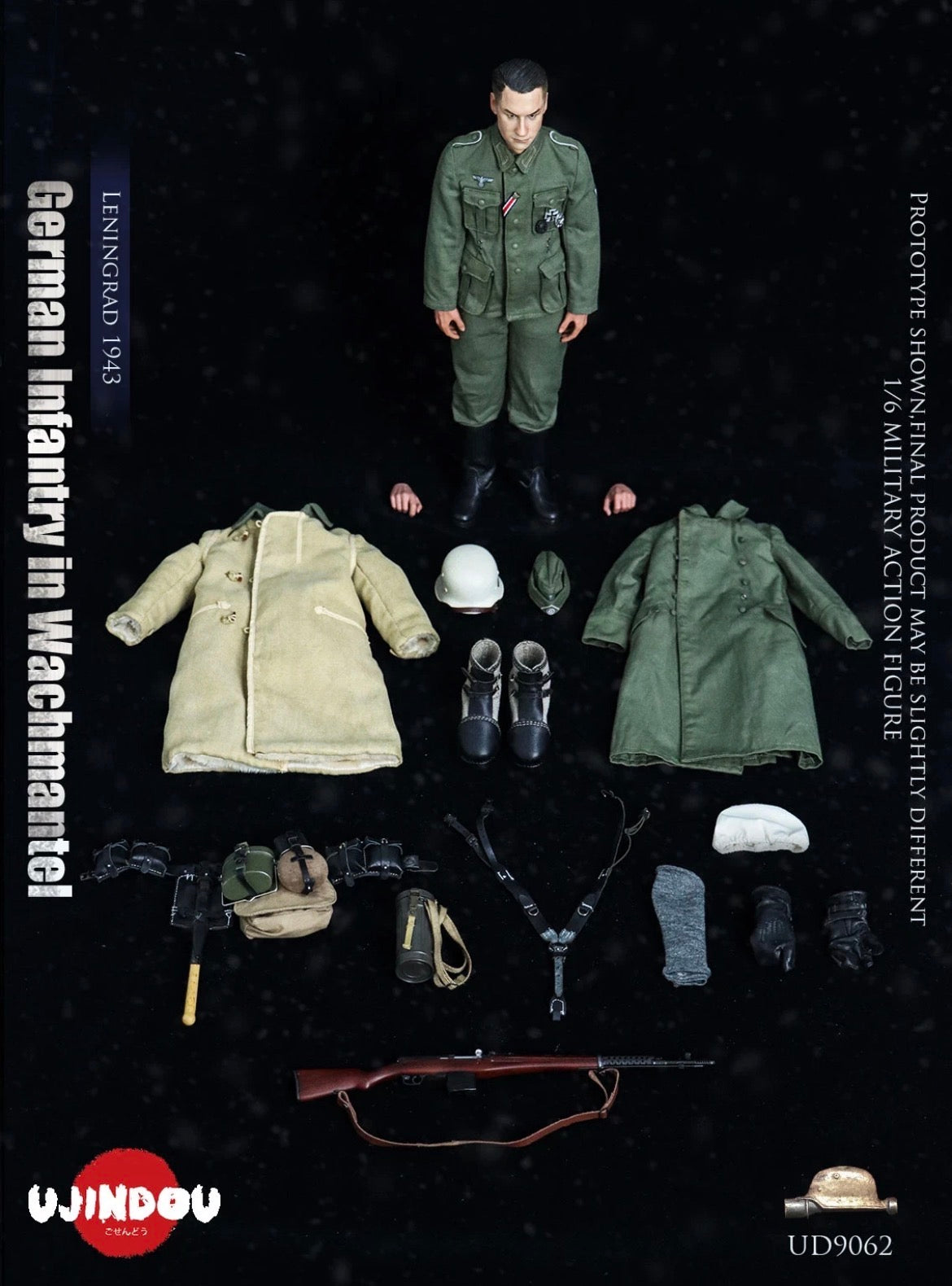 1/6 Scale WWII German Infantry in Wachmantel Leningrad 1943 Figure - NIB Ujindou UD9062