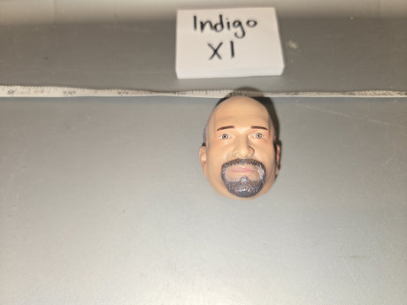 1/6 Scale Bald Male Head Sculpt with Goatee - Indigo XI