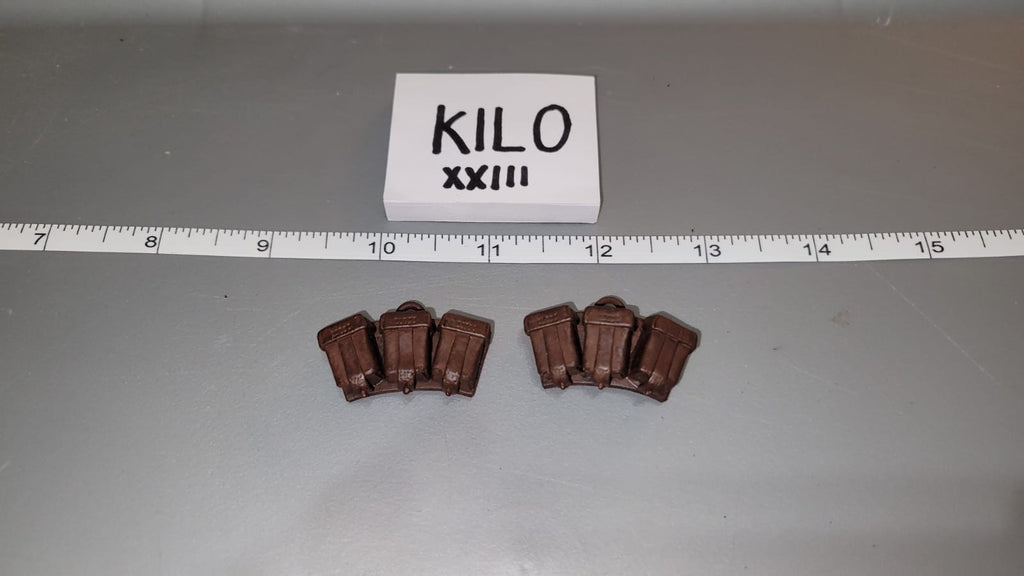 1/6 Scale WWII German Kar-98 Pouch Lot - Afrika Korps / Luftwaffe