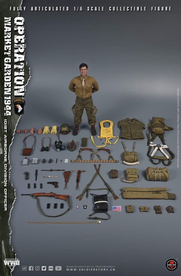 *Preorder* 1/6 Scale WWII US 101st Airborne Paratrooper Officer Operation Market Garden - Soldier Story - SS145