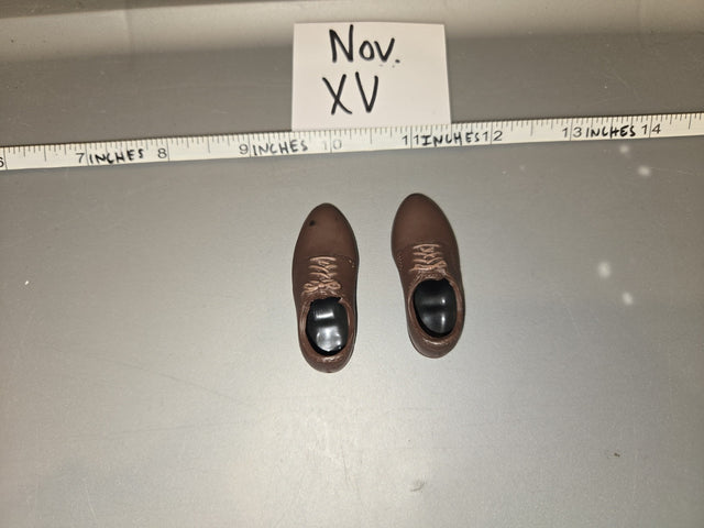 1/6 Scale Modern Era Civilian Brown Lace-Up Shoes - Nov. XV
