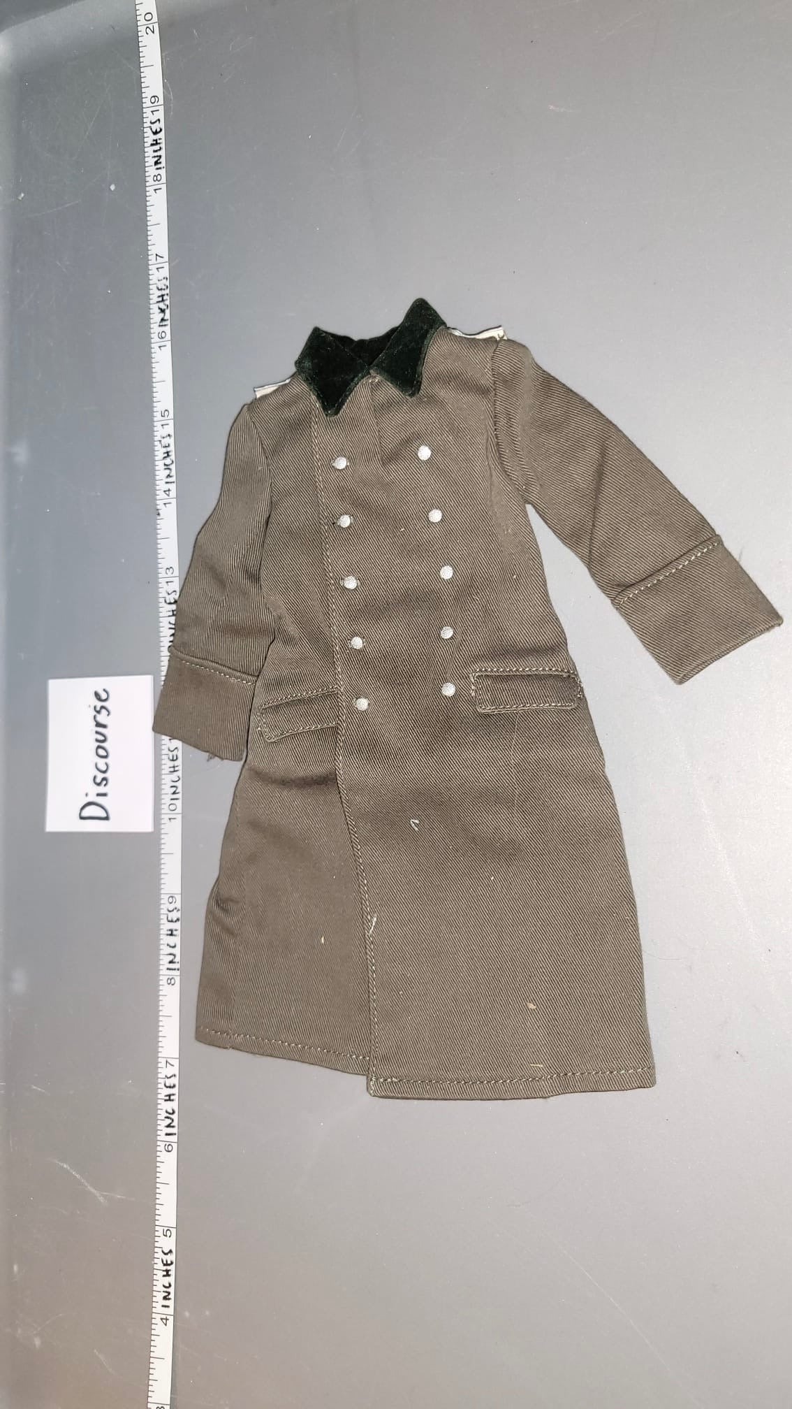 1/6 Scale WWII German Grey Officer Great Coat - DID