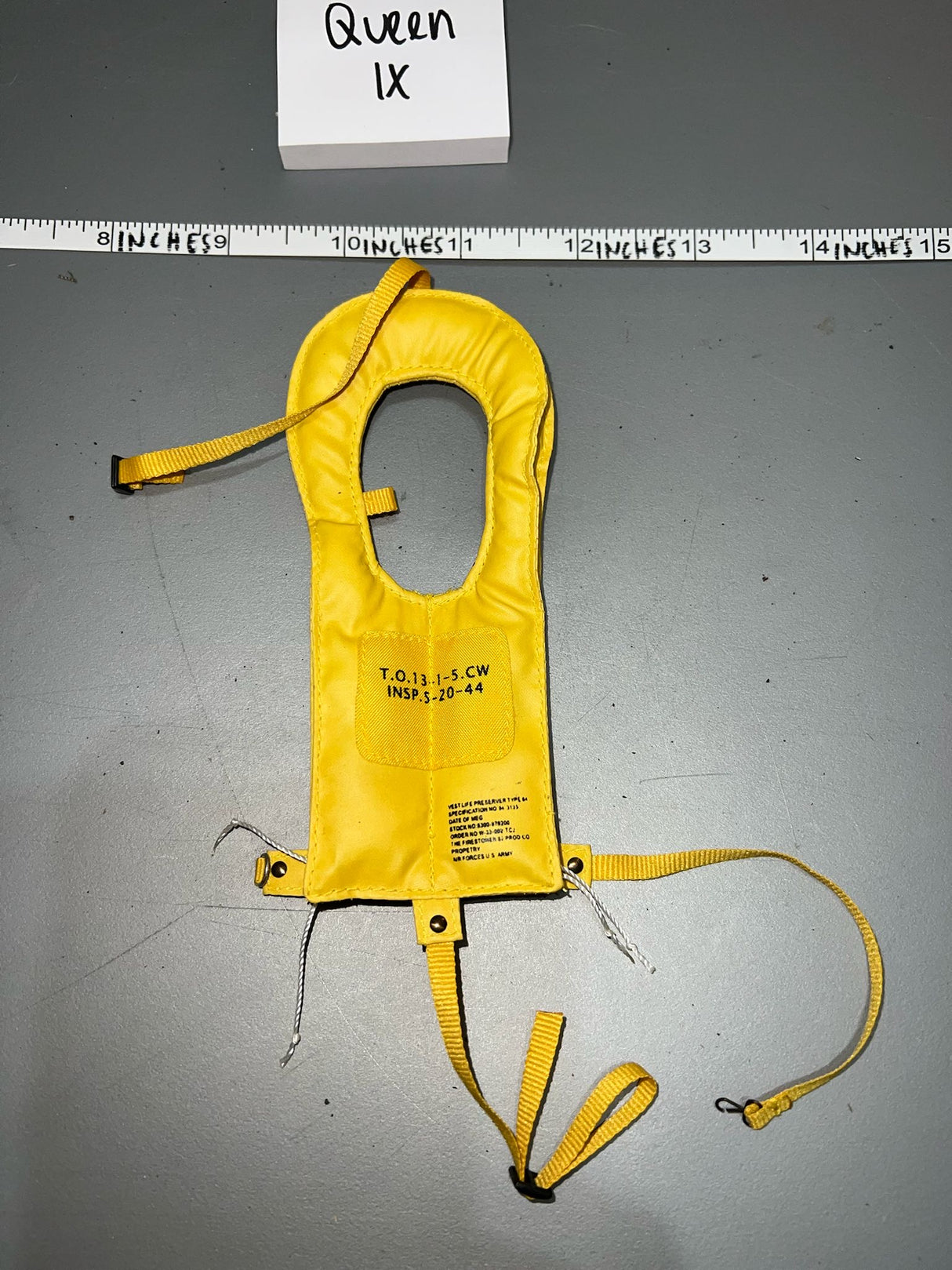 1:6 WWII US Bomber Crew Life Vest  - Aviator / Pilot