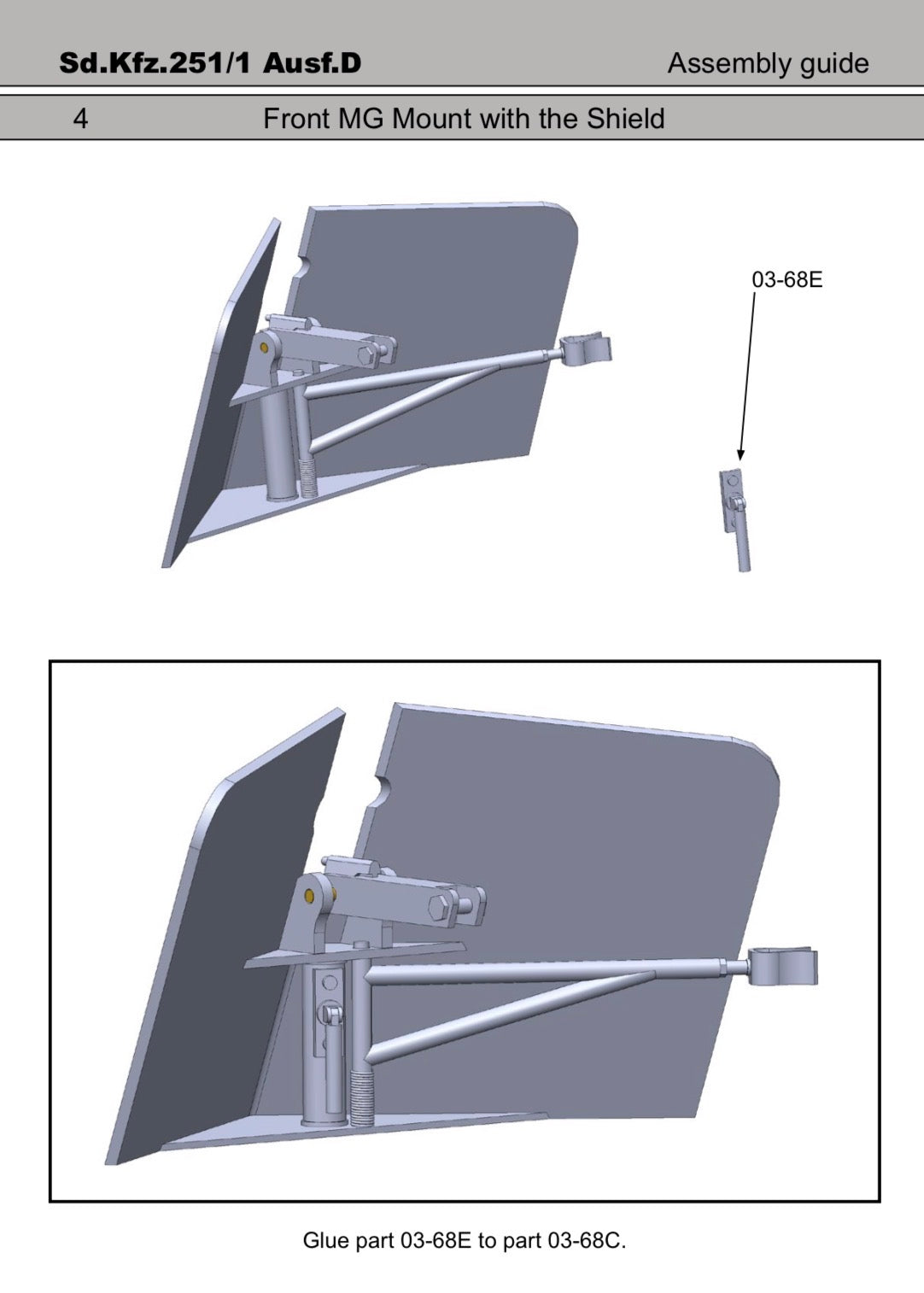 1/6 Scale WWII German Vehicle Halftrack Machine Gun Shield - Unfinished Model Kit - Warprints
