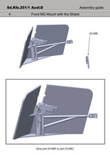 1/6 Scale WWII German Vehicle Halftrack Machine Gun Shield - Unfinished Model Kit - Warprints