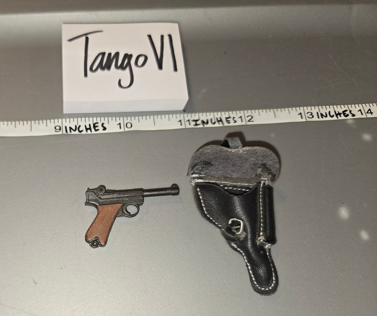 1/6 Scale WWII German Pistol and Holster - Leather