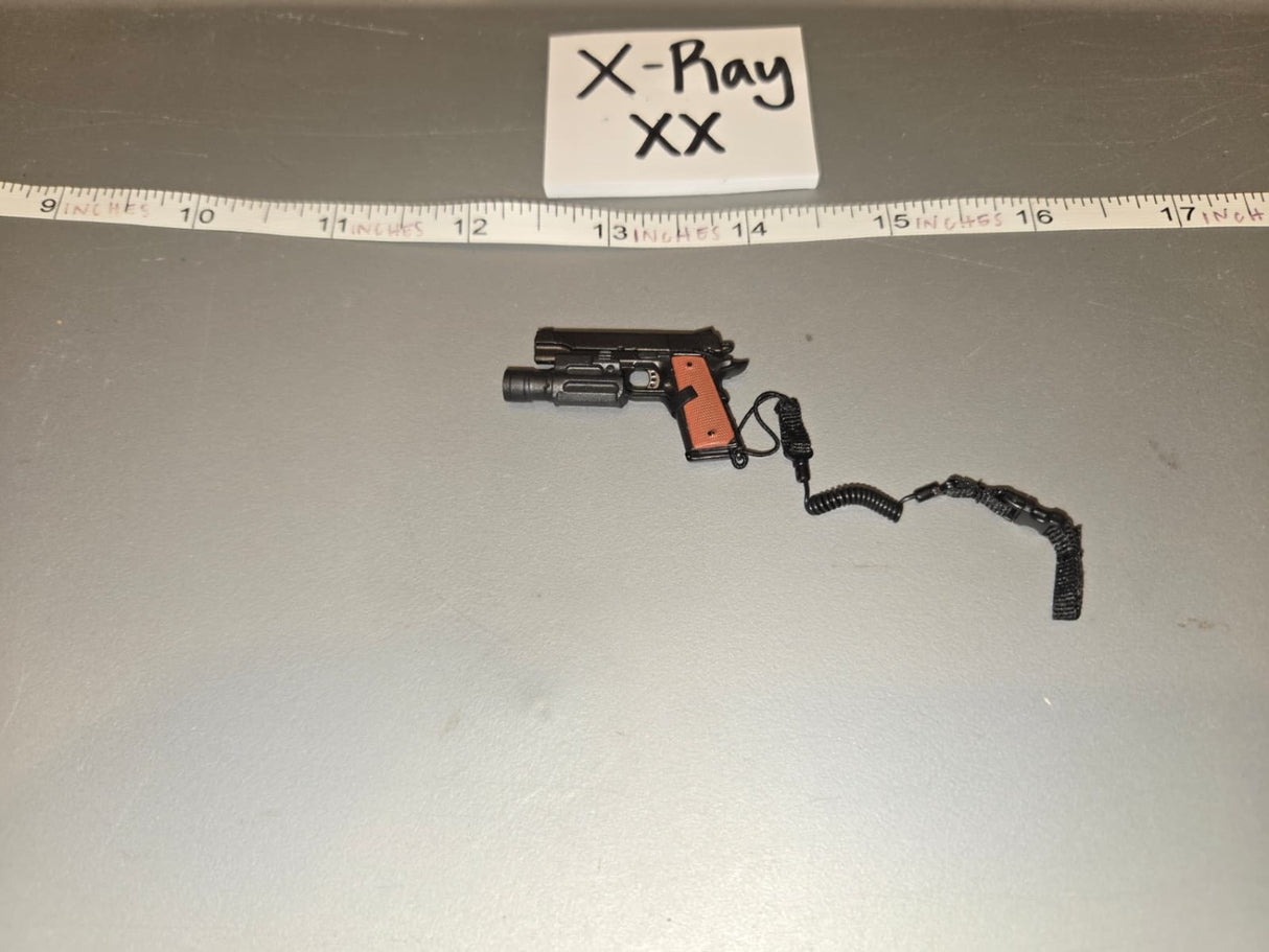 1/6 Scale Modern US 1911 Pistol with Tactical Light and Retention Lanyard - X-Ray XX