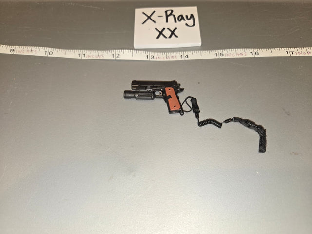 1/6 Scale Modern US 1911 Pistol with Tactical Light and Retention Lanyard - X-Ray XX