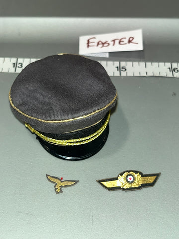1/6 Scale WWII German Luftwaffe Officer Hat Cap - DID Galland