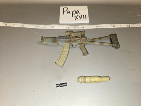 1/6 Scale Modern Era AKS-74U Submachine Gun with Optic and Suppressor - Papa XVII