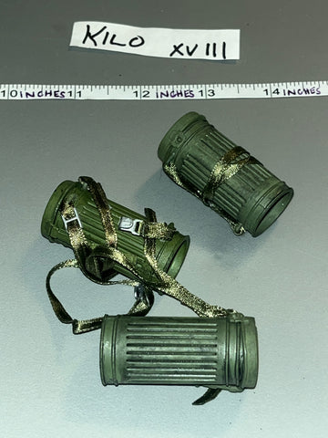 1/6 Scale WWII German Gas Mask Can Lot