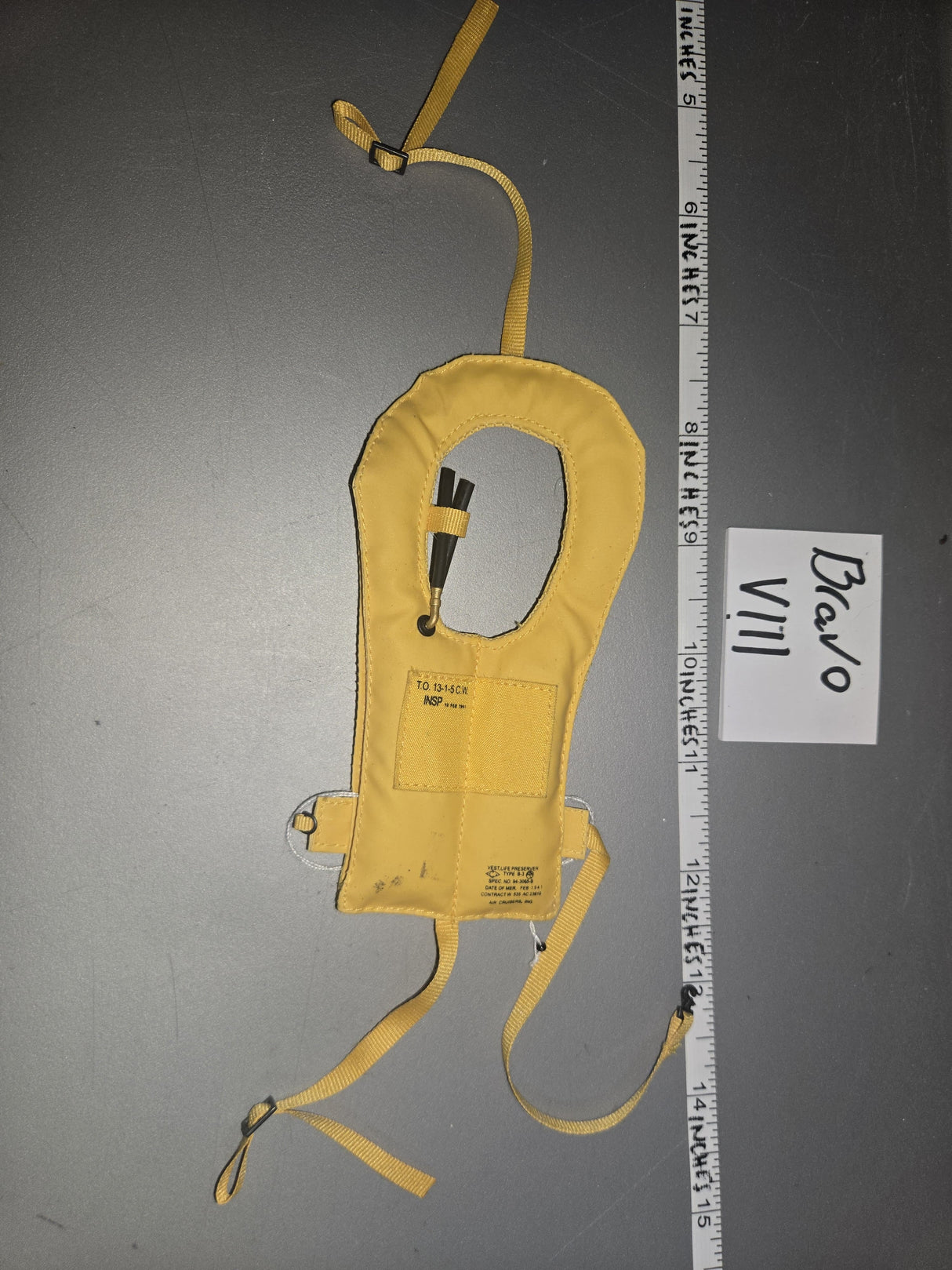 1:6 WWII US Bomber Crew Life Vest  - Aviator / Pilot