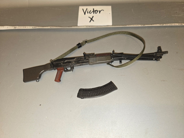 1/6 Scale Vietnam Era RPK Light Machine Gun with Sling and Magazine - Victor X