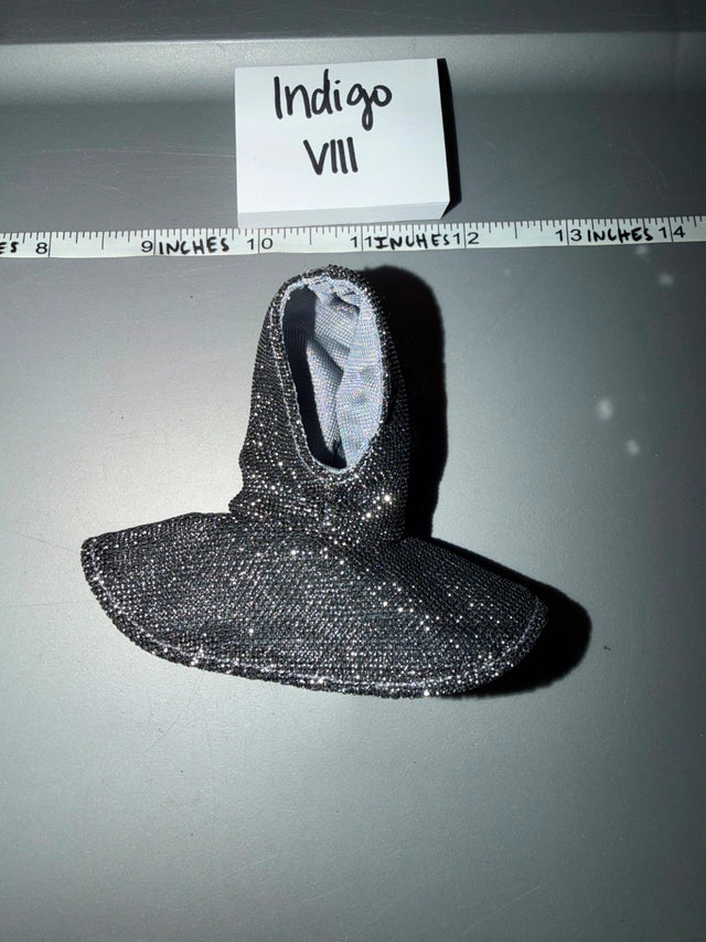 1/6 Scale Modern Era Civilian Glitter Hooded Cape - Indigo VIII