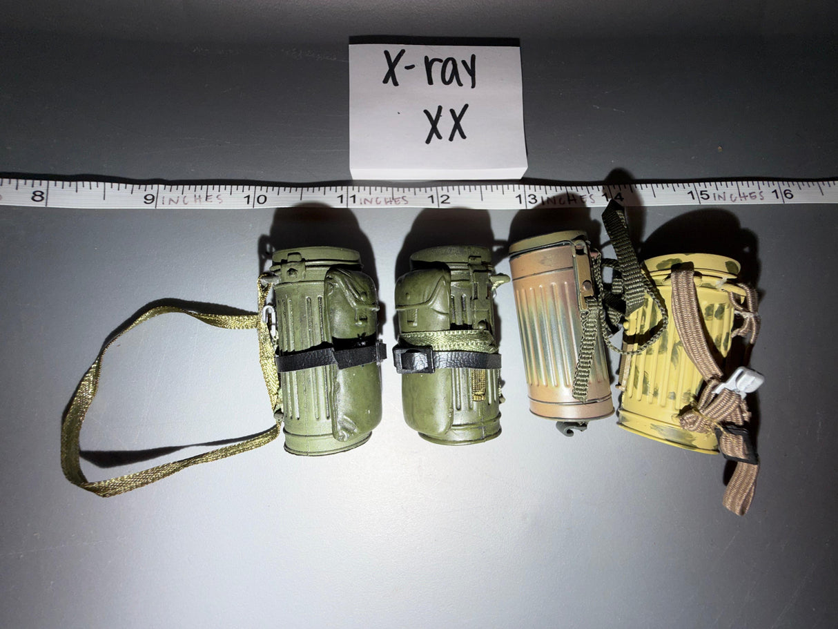 1/6 Scale WWII German Gas Mask Can Lot