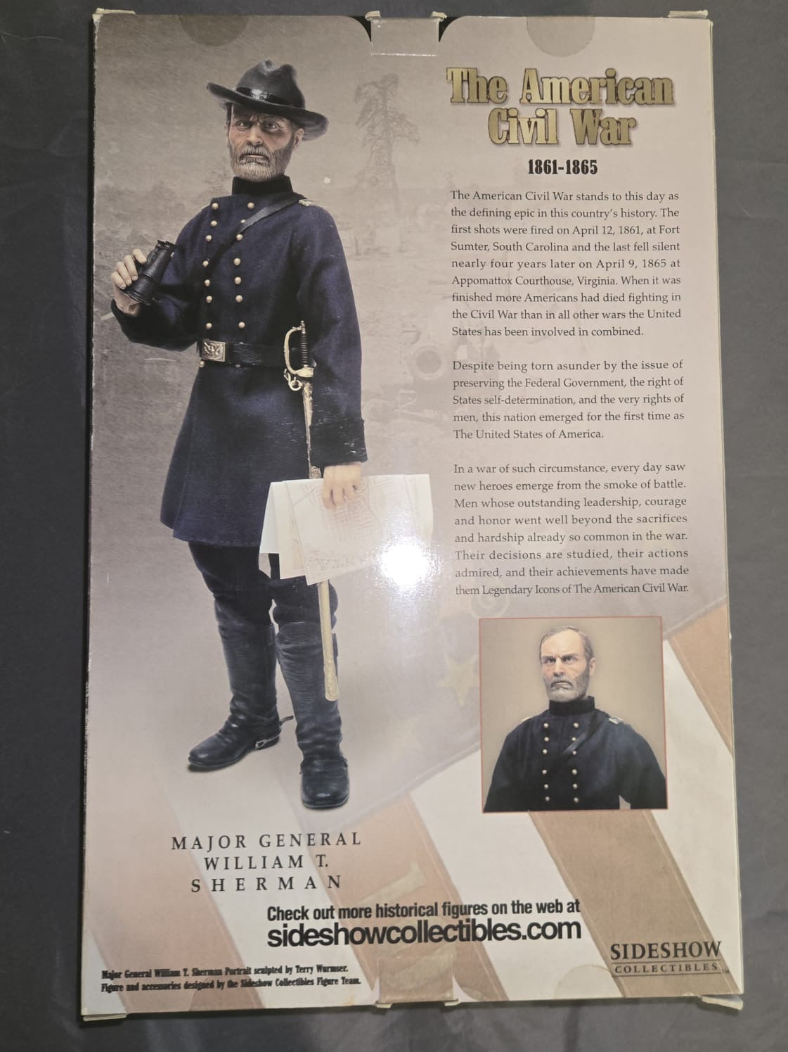 1/6 Scale Civil War Union Officer -General Sherman - NIB Sideshow
